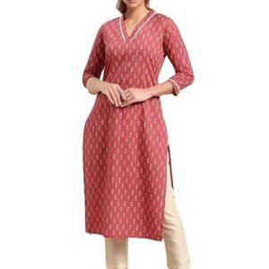 rytras Womens Cotton Straight Fit Floral Printed Kurta